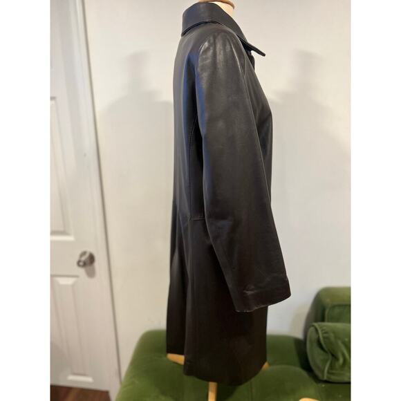Bettina Rizzi Buenos Aires Brown Soft Long Leather Minimalist Jacket size S/M - Picture 7 of 15
